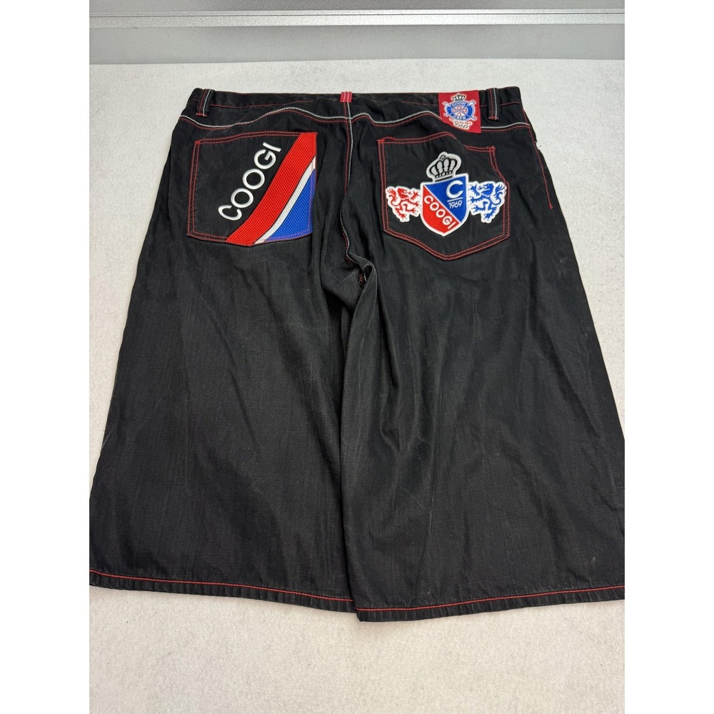 COOGI Shorts Mens 48 Black Denim Bermuda 19 Inseam Hip Hop Streetwear